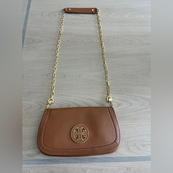 Tory Burch Tan Leather Amanda Logo Crossbody Bag - Picture 7 of 7